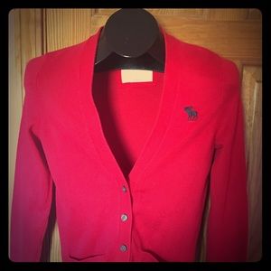 Abercrombie & Fitch cardigan, rich red, size S